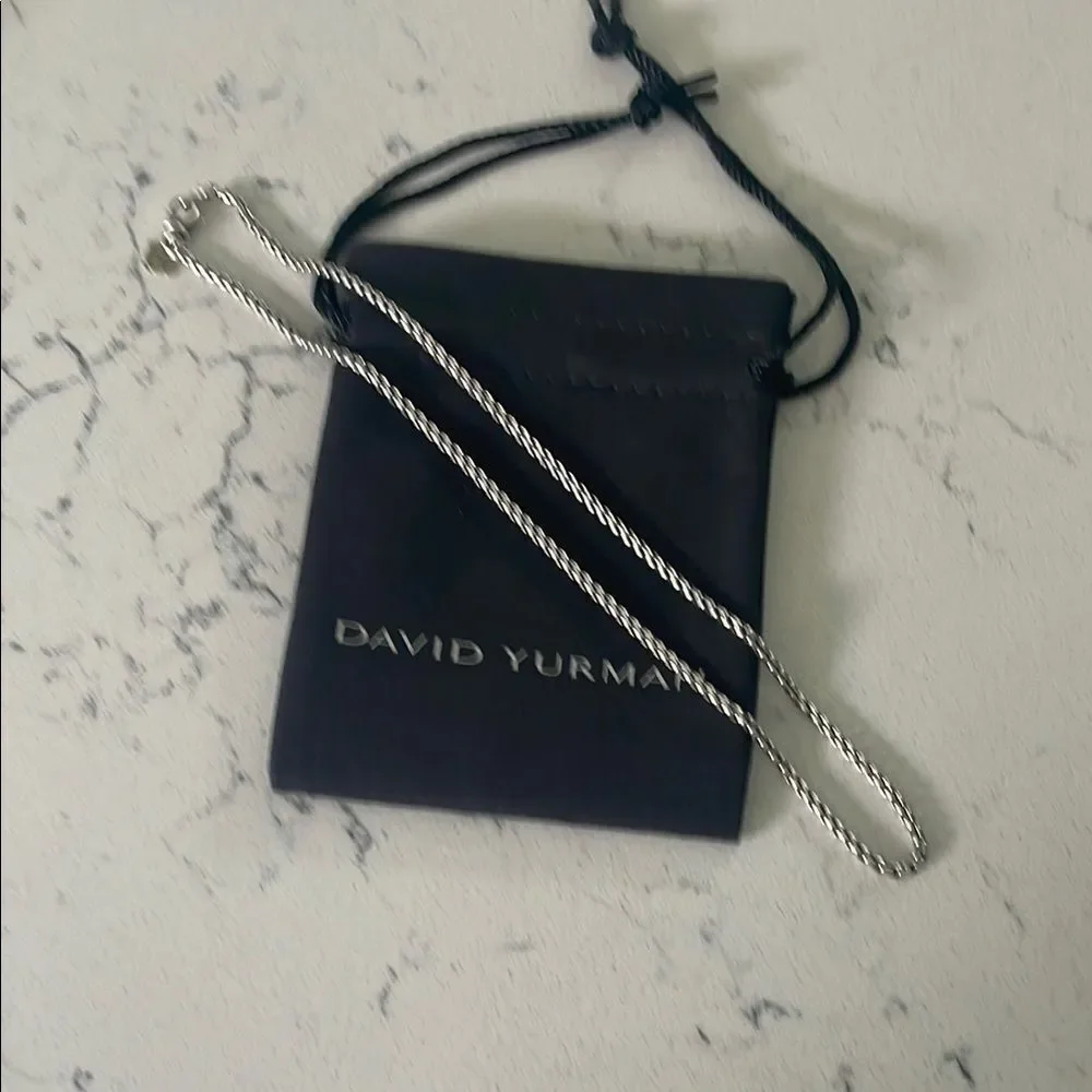 David Yurman Silver 16” Box Chain Necklace